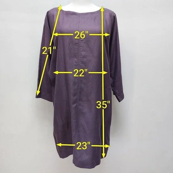 Wilfred Tunic Dress Women's XS Purple Viscose Boatneck Oversized Quiet Luxury - Picture 8 of 8